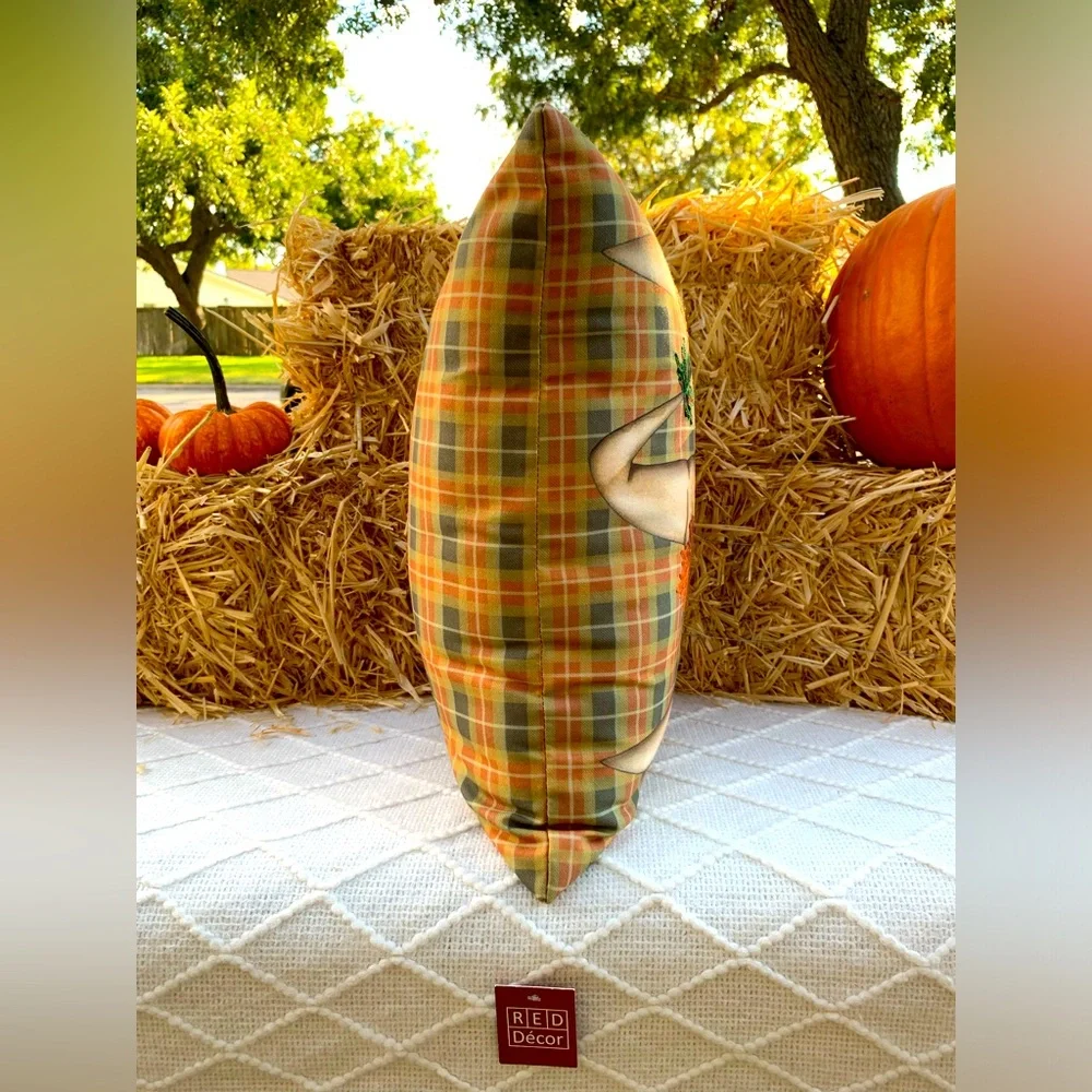 Fall Decor Pillow Plaid Gnomes Ready for Fall Thanksgiving Beautiful Design- NWT